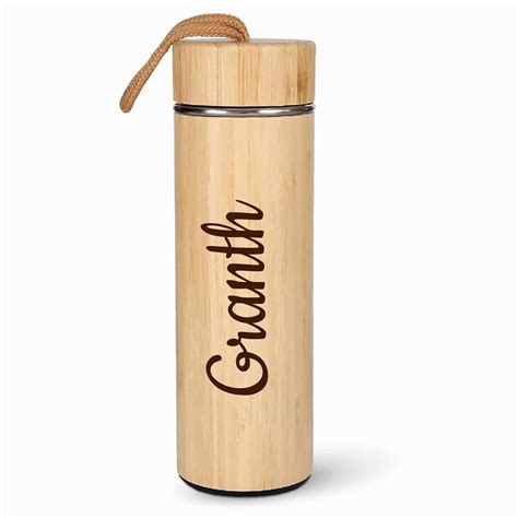 Gnexin Double Wall Customize Eco Friendly Bamboo Water Bottle Vacuum ...