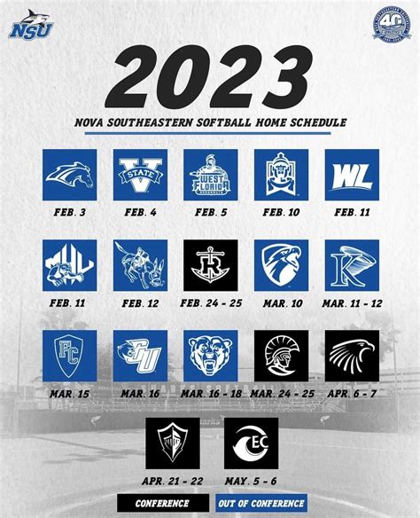 Sharks Softball Release 2023 Schedule - NSU SharkFINS