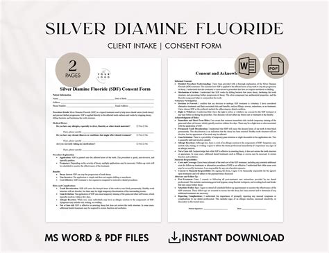 Silver diamine fluoride consent form template customizable dental ...