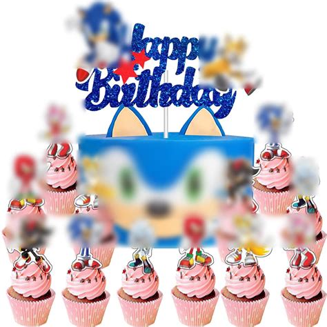 Buy Cake Topper,49 Pcs The Hedgehog Cake Topper,Happy Birthday Cake ...