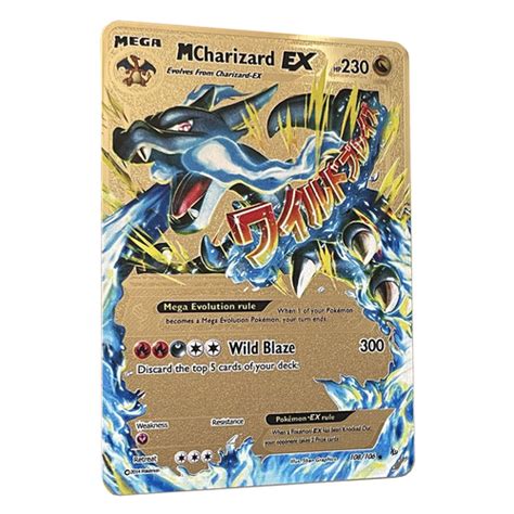 Mega Charizard EX Gold Metal Card Rare Collectables India | Ubuy