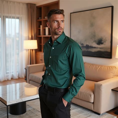 Green Color Pure Cotton Shirt For Men – Allen Carl