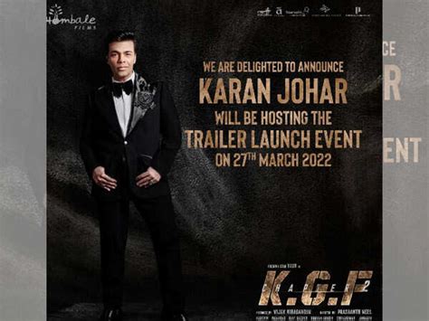 Karan Johar to host the grand trailer launch event of KGF: Chapter 2 in ...