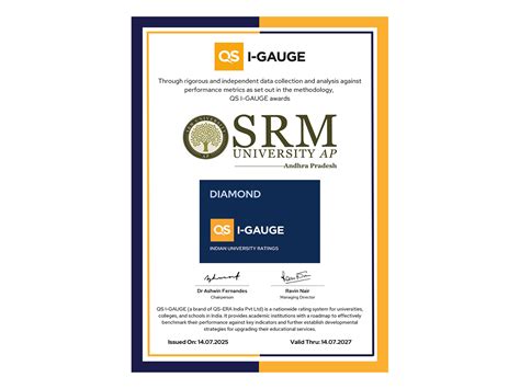 SRM University-AP Recognised with QS-I GAUGE Diamond Rating for ...