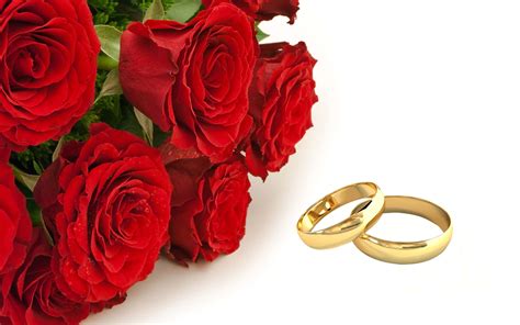 Download Roses And Golden Wedding Ring Wallpaper | Wallpapers.com