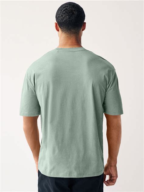 Men's Granite Green Solid Round Neck Oversized Half Sleeve Cotton T-Sh ...