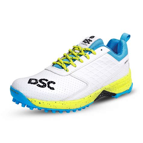 DSC Jaffa 22 Cricket Shoes for Men and Boys UK-3 White/Lime-Yellow ...
