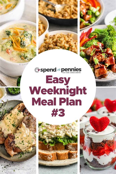 Easy Weeknight Meal Plans Collection - Spend With Pennies