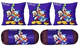 Buy Heart Home Disney Team Mickey Print Silk Special Long Crush Bolster ...