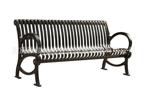 厂家直销铸铁公园椅金属等候椅扁钢户外市政座椅休闲长椅园林椅子-阿里巴巴