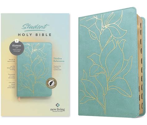 Holy Bible: New Living Translation, Tropical Iris Teal Blue, Reference ...