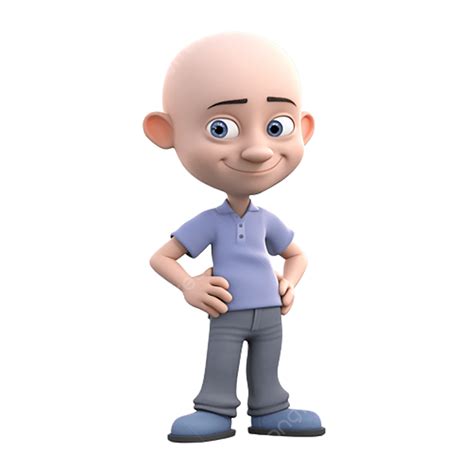 Cartoon Character Hand Made Bald Little Boy, Doll Model, Child, Cartoon ...
