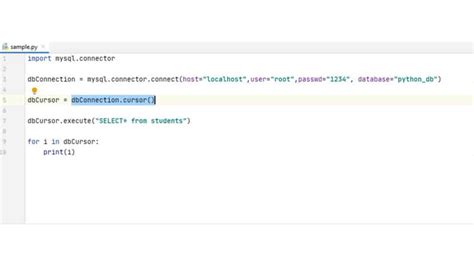 Image result for Python Coding MySQL Connector in Pychamr