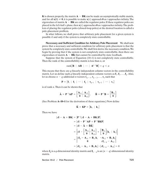 Modern control engineering-148 - Section 10–2 / Pole Placement 725 K is ...