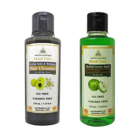 Buy Khadi Pure Amla Bhringraj Sls & Green Apple Sls Shampoo/Hair ...