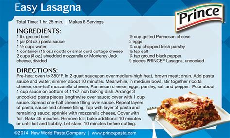Ronzoni lasagna recipe on box > golden agristena.com