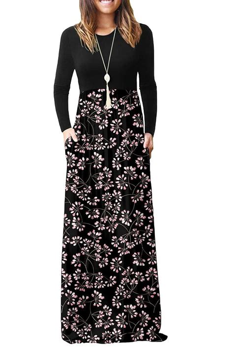 HAOMEILI Women Short/Long Sleeve Loose Plain Maxi Dresses Casual Long ...