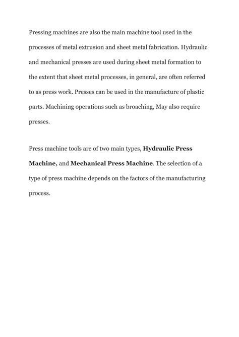 Press Machine Types 的图像结果