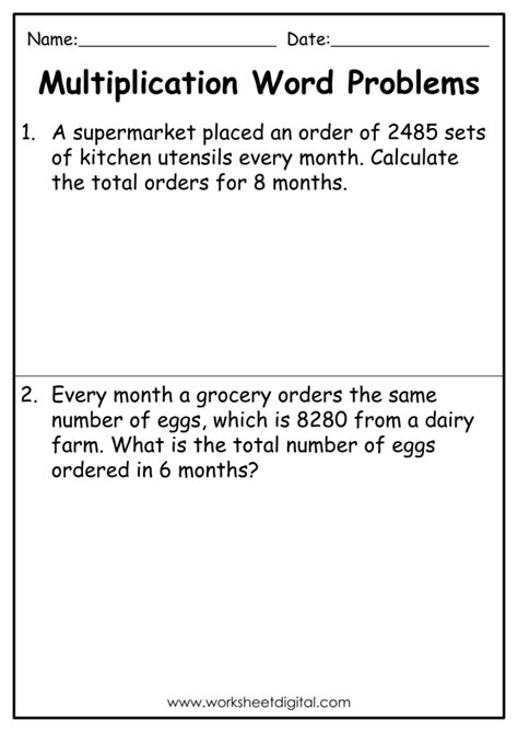 Image result for Division Worksheets Grade 4 Word Problems