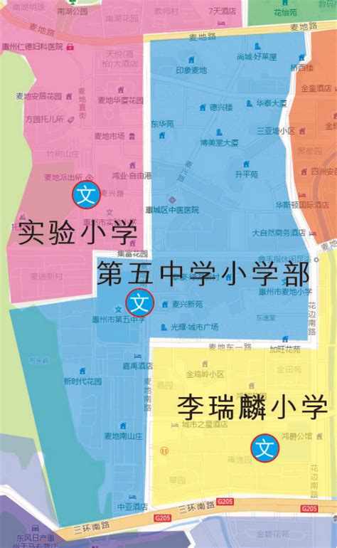 惠州惠城区江北街道各小学学区划分图示- 惠州本地宝