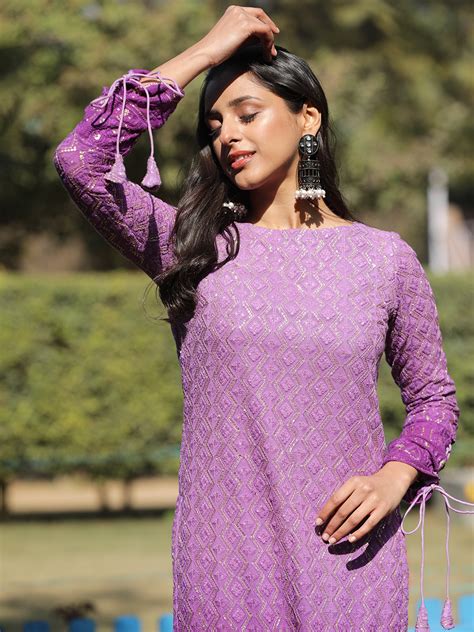 Phoenix Chikankari Embroidered Kurta and Pant Set | Handme – HANDME