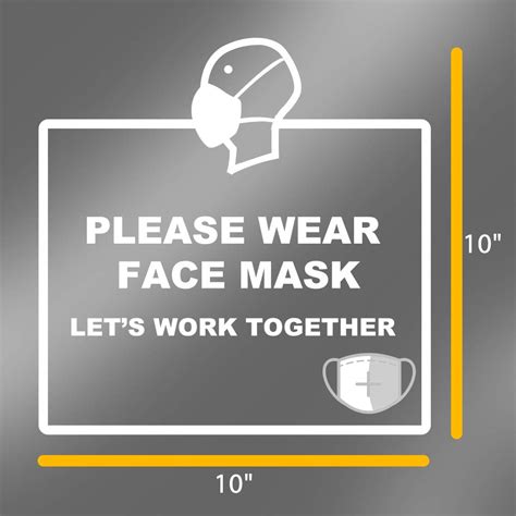 Buy Please Wear Face Mask Window Decal Sign Creative Mask Required ...