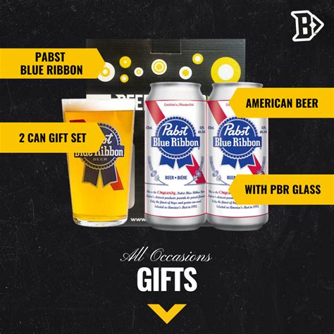 Buy Pabst Blue Ribbon Lager Gift Set with Glass Online UK – 2 Pack PBR ...