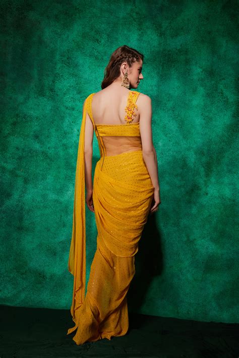 Corset Style Ruffle Saree-Gown – Saaj By Ankita