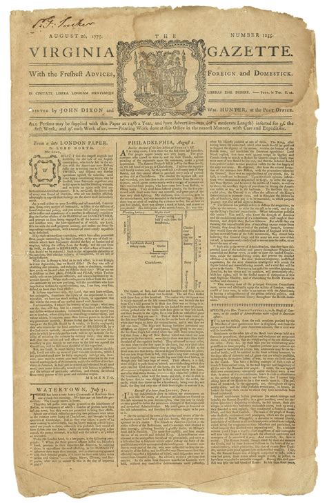 The Virginia Gazette (Williamsburg), August 26, 1775 - Journal of the ...