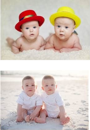 Twins Babies Poster For Pregnant Women| Adorable Baby Poster Combo ...