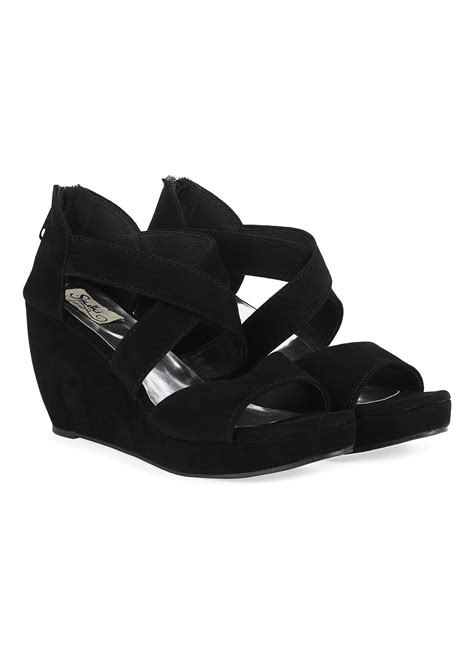 Get Broad Cross Strap Solid Wedges at ₹ 617 | LBB Shop