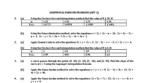 Engineering Computational Techniques: Additional Exercise Problems ...
