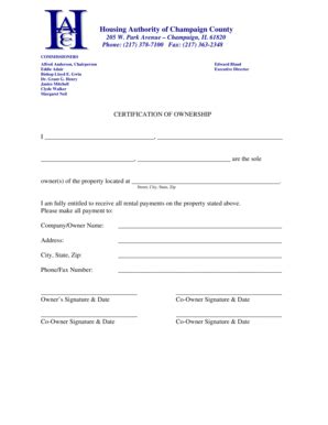 Fillable Online hacc Housing Authority of Champaign County 205 W Park ...