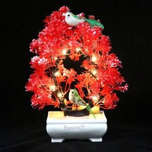 beecraft Artificial Bonsai Plant 2 Sparrow with LED Light for home ...