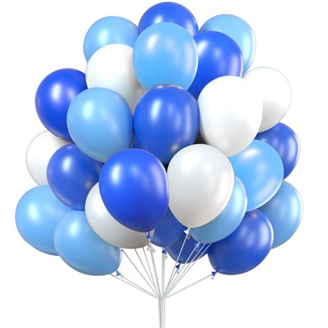 Luluplus Blue And White Balloons 100 Pcs 12 Inch Balloons | Desertcart ...
