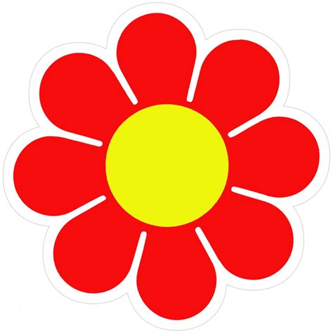"Red Yellow Hippy Flower Daisy" Sticker for Sale by hilda74 in 2025 ...