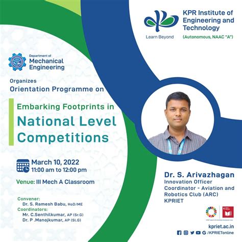 Embarking Footprints in National Level Competitions, KPR Institute ...