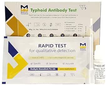 MediLytic Typhoid Test Kit (Pack Of 05 Cards) : Amazon.in: Industrial ...