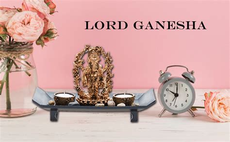 Buy EZ Life Lord Ganesha Gift Set Tray with 2 Tea Lights- Resin - Gold ...