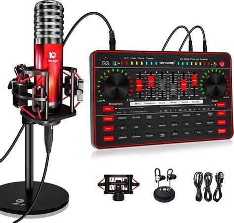 Buy Audio Interface Live Sound Card DJ Mixer Kit for 3.5mm XLR ...