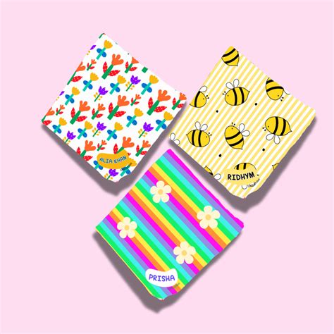 Personalised Muslin Handkerchief Set - Nature (Pack of 3) with Name La ...