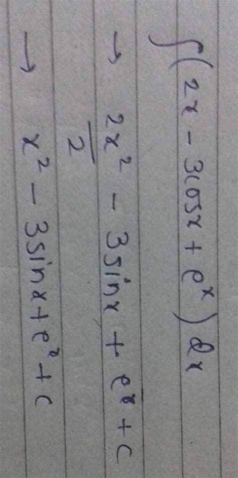 Question 16: ∫(2x – 3cos x + e^x ) dx Class 12 - Math - Integrals ...