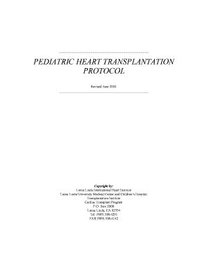 Fillable Online PEDIATRIC HEART TRANSPLANTATION Fax Email Print - pdfFiller