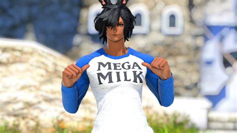 Mega Milk Raglan Tee (Type M & TBSE-Q) | XIV Mod Archive