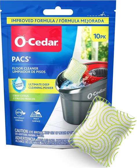 Amazon.com: O-Cedar PACS Hard Floor Cleaner, Crisp Citrus Scent 10 ...