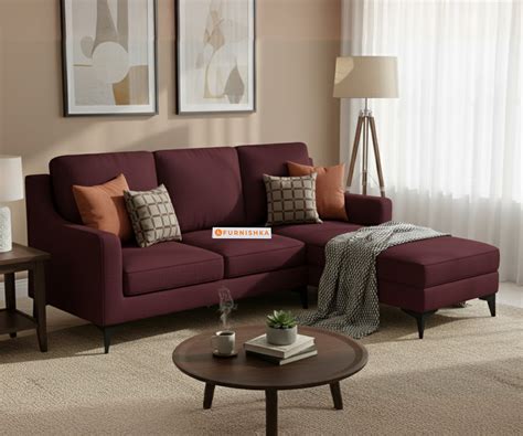 Arrasso 2+Sectional Sofa RHS - Dark Red Wine – Furnishka