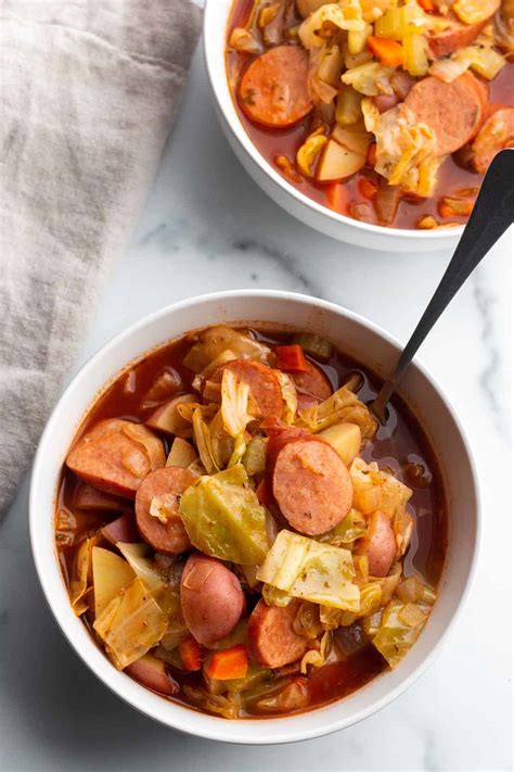 Cabbage Soup with Sausage and Potatoes - Dirt and Dough