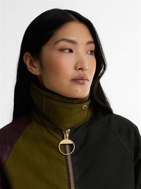 Barbour Arlene Waxed Jacket, Golden Olive/Fern