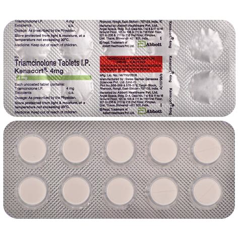 Kenacort-4mg - Strip of 10 Tablets : Amazon.in: Health & Personal Care