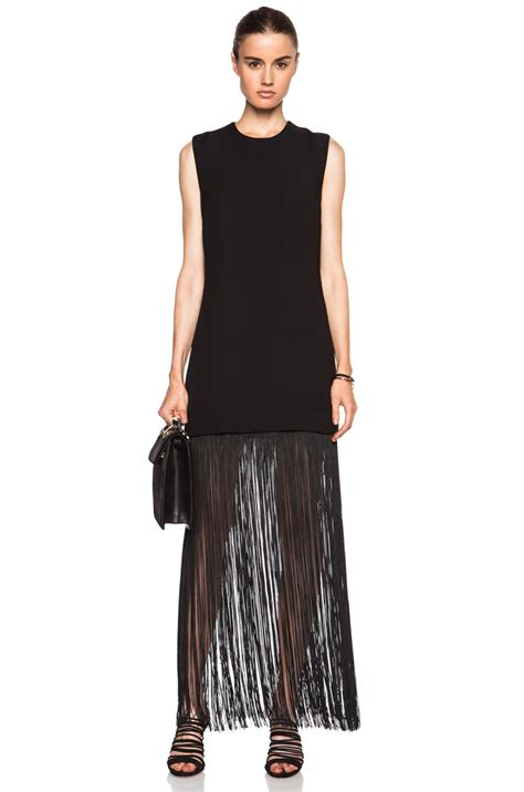 Nomia Fringe Poly Dress in Black | FWRD